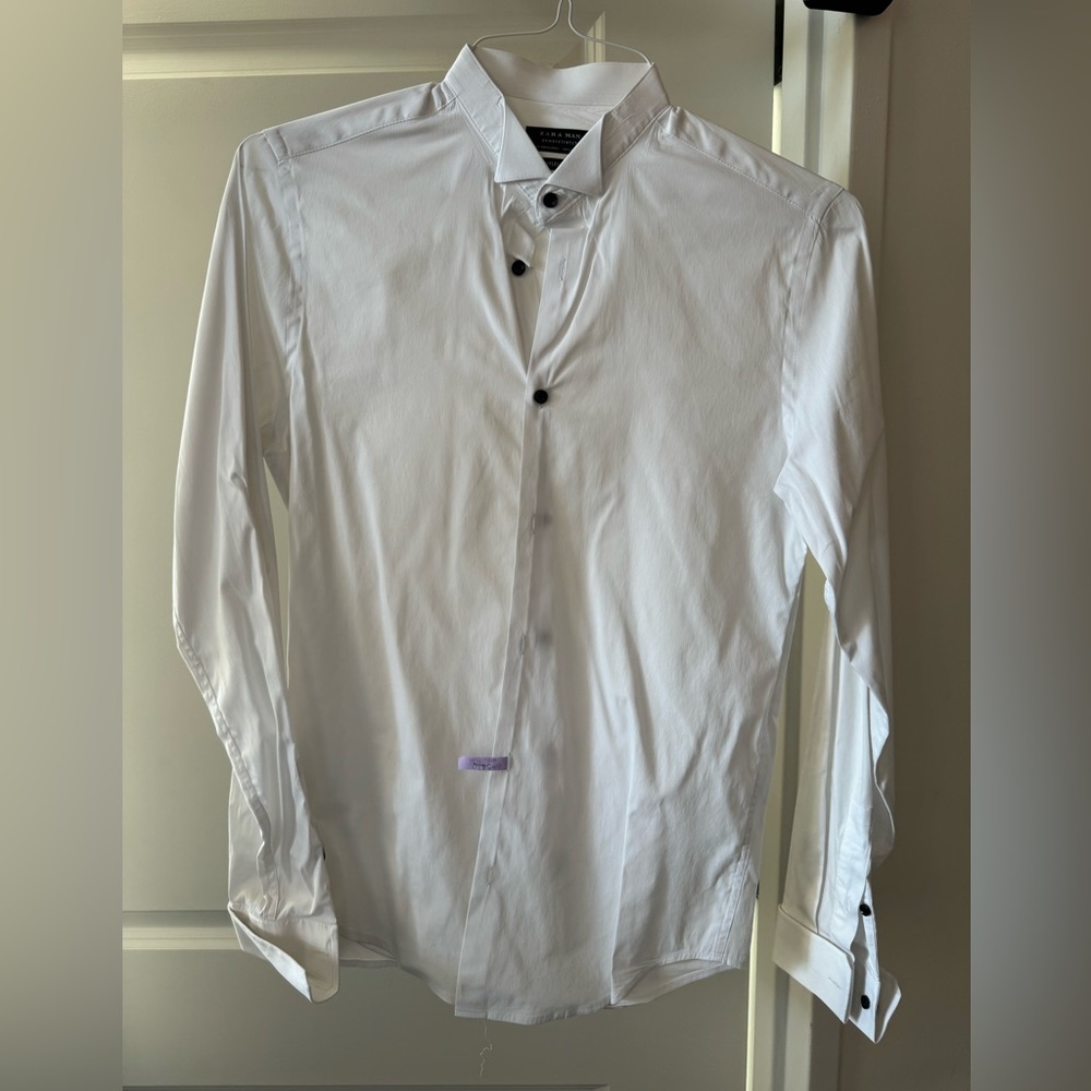 Zara Powerstretch Superslim Tuxedo Shirt (S)